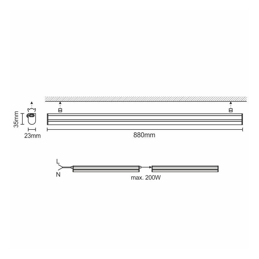 LED Svjetiljka ispod ormarića LED/12W/230V 4000K