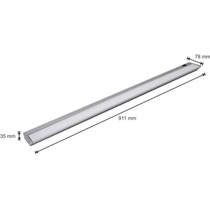 LED Svjetiljka ispod ormarića LED/15W/230V srebrna