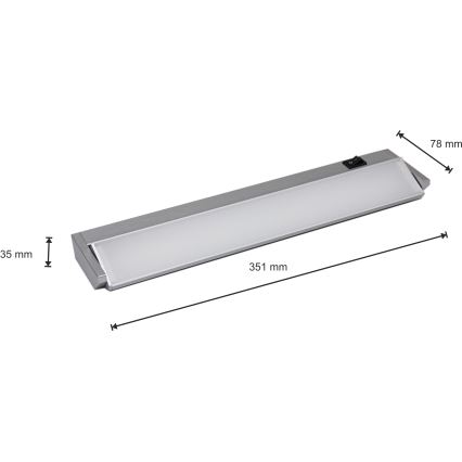 LED Svjetiljka ispod ormarića LED/5W/230V srebrna
