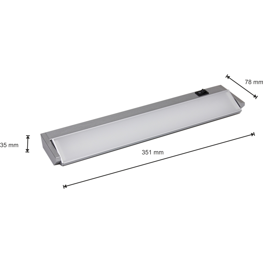 LED Svjetiljka ispod ormarića LED/5W/230V srebrna