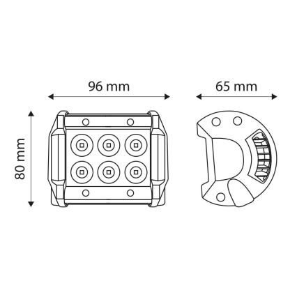 LED Svjetiljka za radne prostore EPISTAR LED/18W/10-30V IP67 6000K