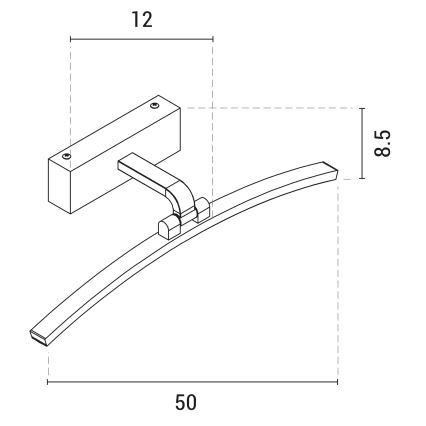 LED Svjetiljka za slike LED/10W/230V 4000Κ 50 cm crna