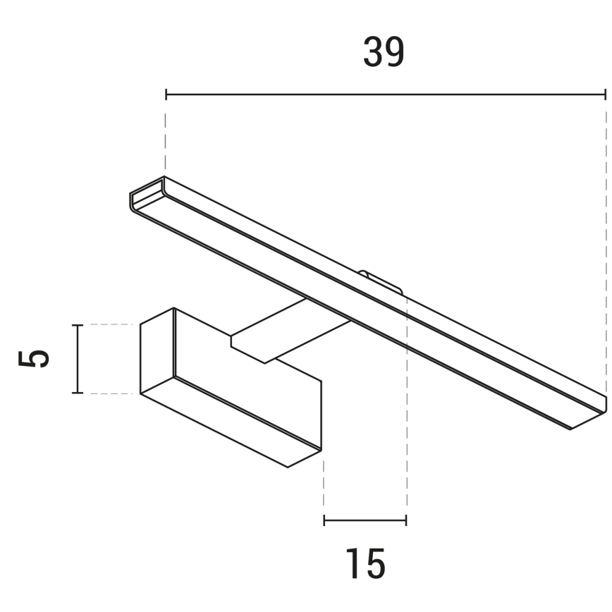 LED Svjetiljka za slike LED/9W/230V 3000K 39 cm crna