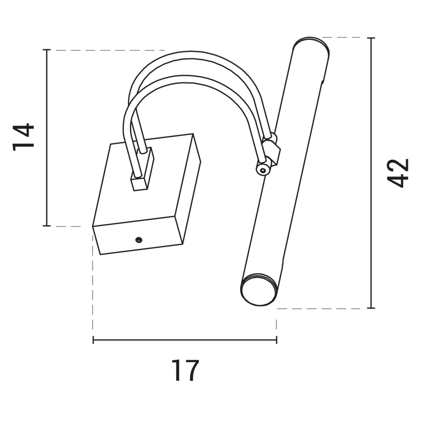 LED Svjetiljka za slike LED/9W/230V 3000K 42 cm mat krom