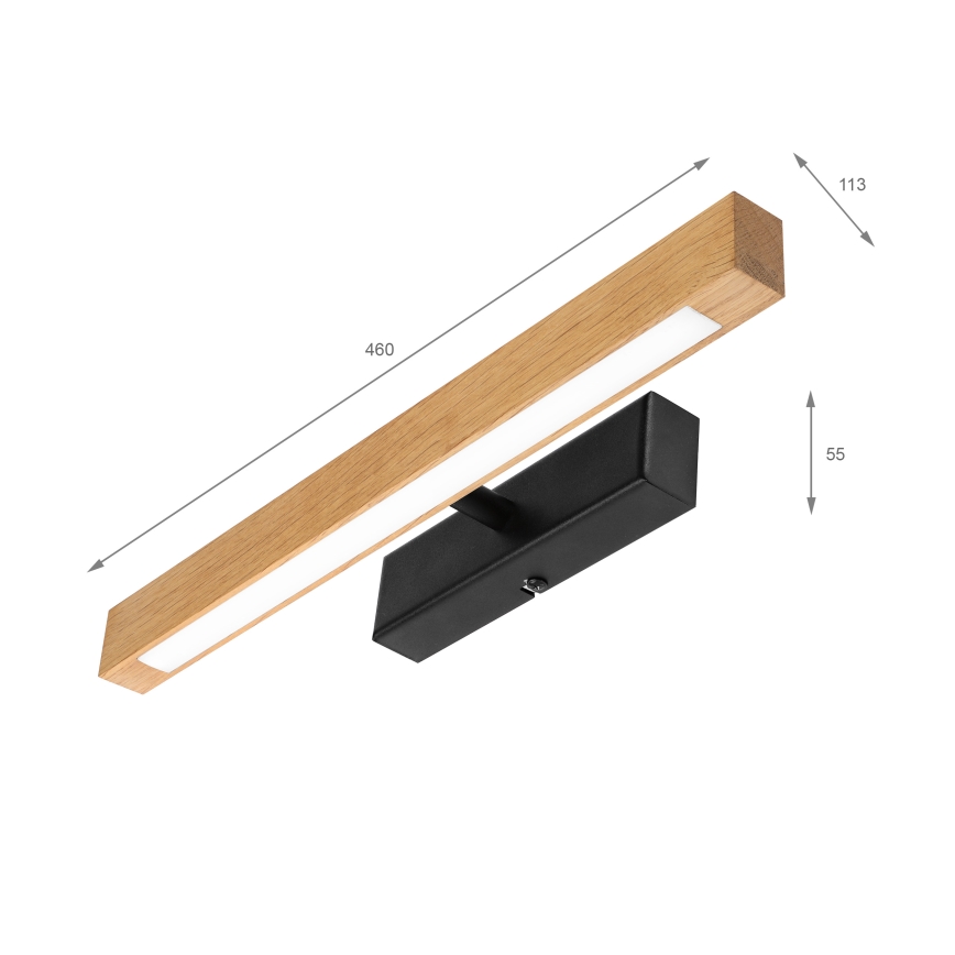 LED svjetiljka za slike VERDE LED/5,5W/230V 3000K 46 cm hrast/crna