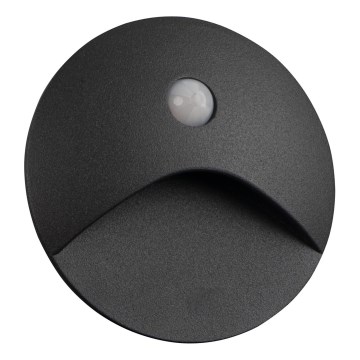 LED svjetiljka za stepenice s senzorom pokreta i sumraka EXIN LED/2,5W/230V 4000K IP65 okrugla antracitna
