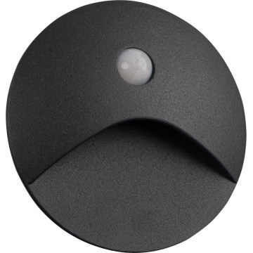 LED svjetiljka za stepenište s senzorom pokreta i sumraka EXIN LED/2,5W/230V 3000K IP65 antracitna okrugla