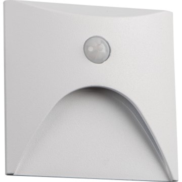 LED svjetiljka za stepenište s senzorom pokreta i sumraka EXIN LED/2,5W/230V 3000K IP65 bijela kvadratna