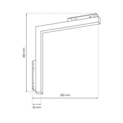 LED Svjetiljka za tračni sustav MAGNETIC TRACK L-DOWN LED/24W/48V 3000K crna