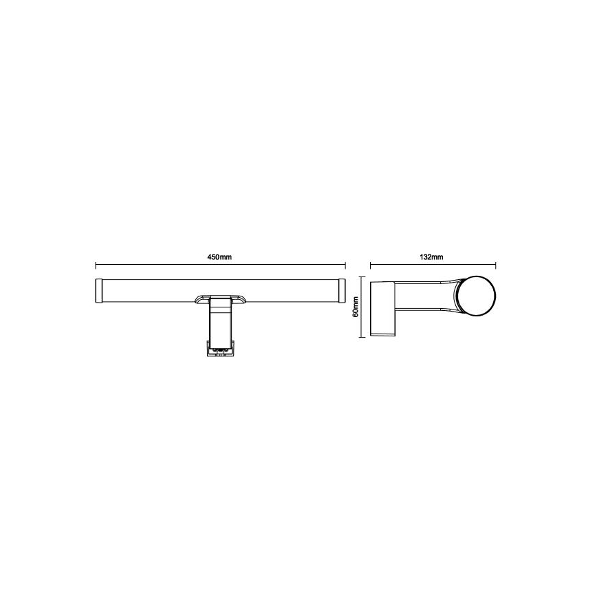 LED svjetlo za ogledalo u kupaonici LED/10W/230V 45 cm IP44 crna
