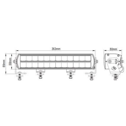 LED Svjetlosna rampa za automobil BLACK OFF ROAD LED/120W/9-36V IP69 6000K
