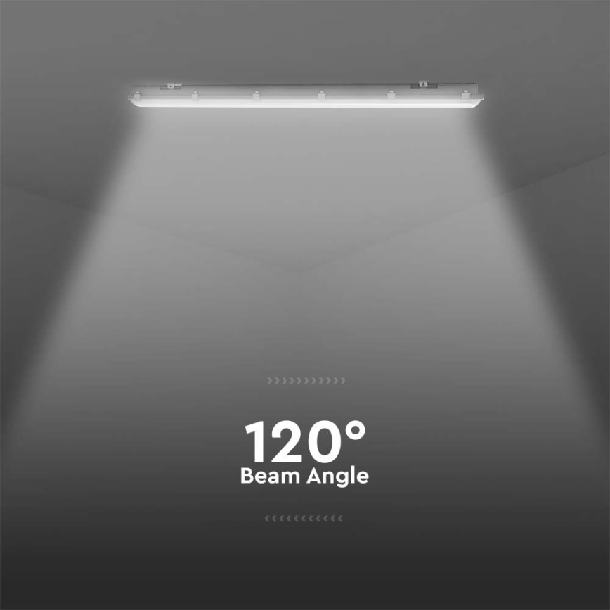 LED tehnička svjetiljka s integriranim senzorom pokreta i sumraka LED/48W/230V IP65 6500K 150 cm