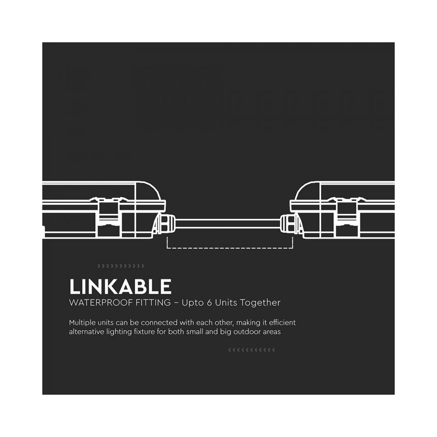 LED tehničko rasvjetno tijelo s modulom za nuždu LED/48W/230V 6500K IP65 2200 mAh 150 cm