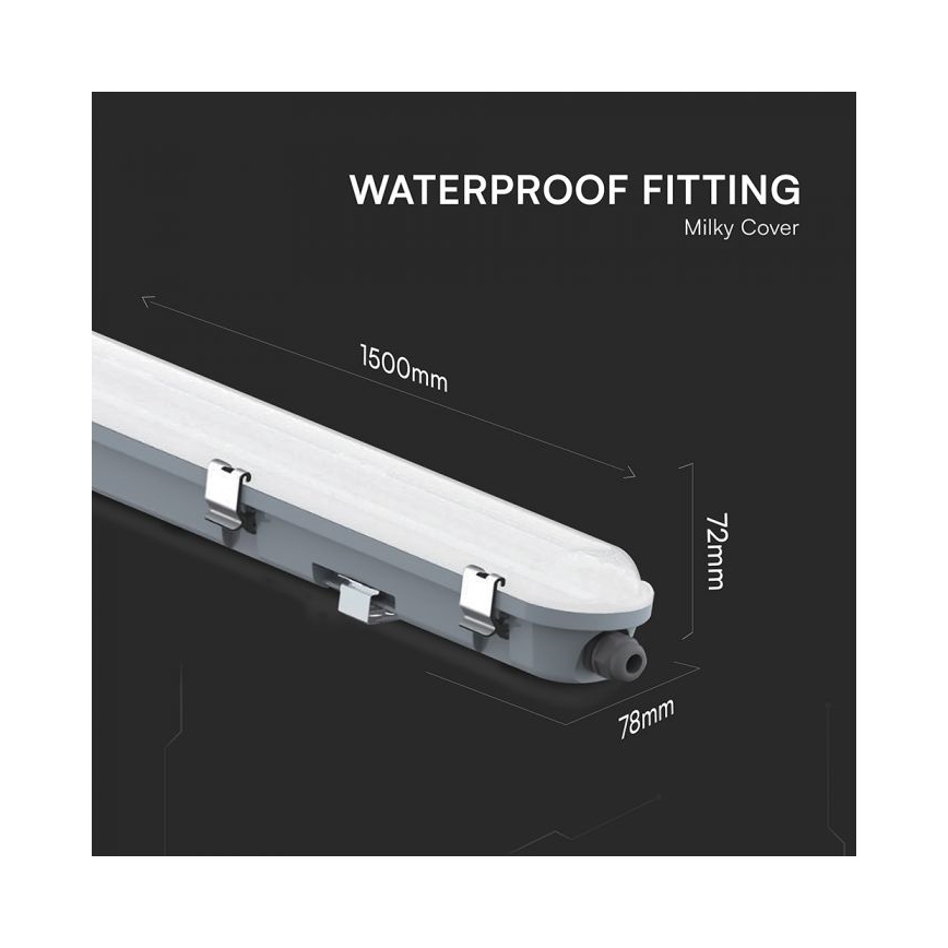 LED tehničko rasvjetno tijelo s modulom za nuždu LED/48W/230V 6500K IP65 2200 mAh 150 cm