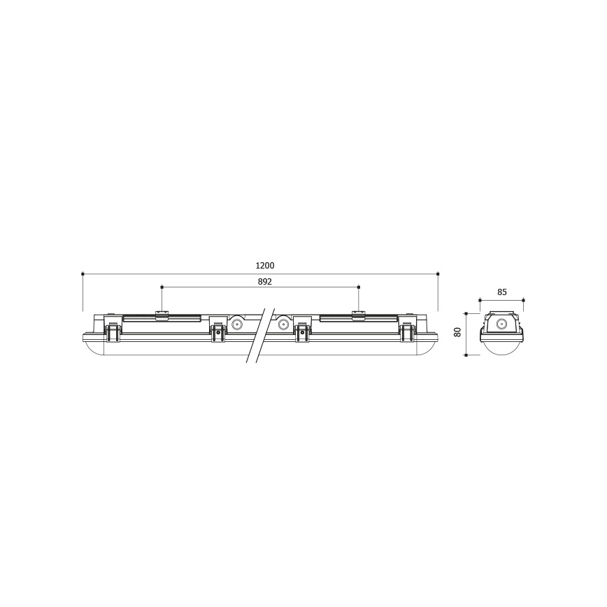 LED tehnička svjetiljka s mogućnošću prigušivanja LED/24/30/35/40W/230V IP66 120 cm
