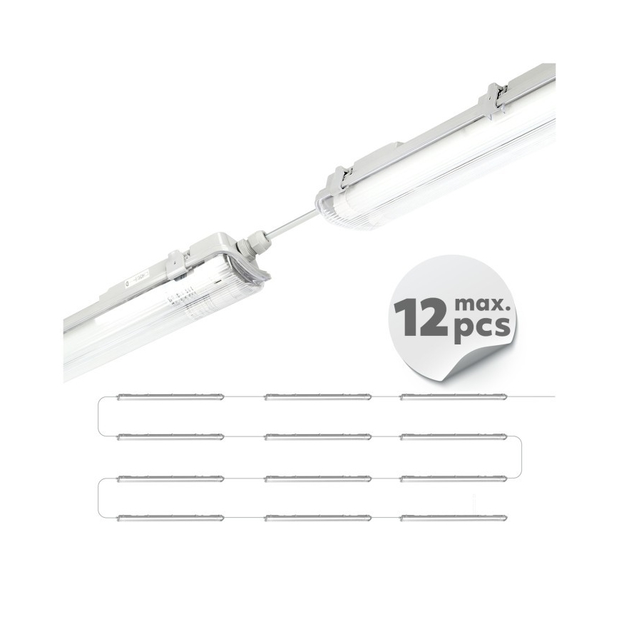 LED tehnička svjetiljka za T8 cijevi 2xG13/18W/230V 6500K IP65 127 cm