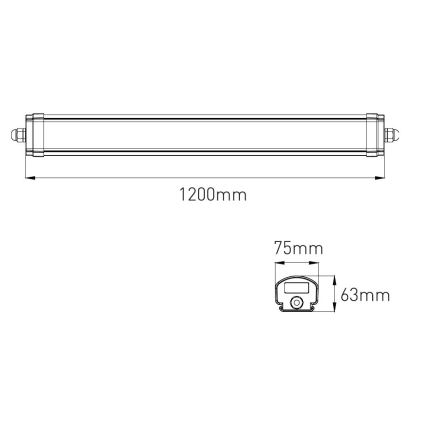 LED Dimmabilno tehničko fluorescentno svjetlo VOLITER LED/20/28/36W/230V 3000/4000/6000K 120 cm IP65 bijela