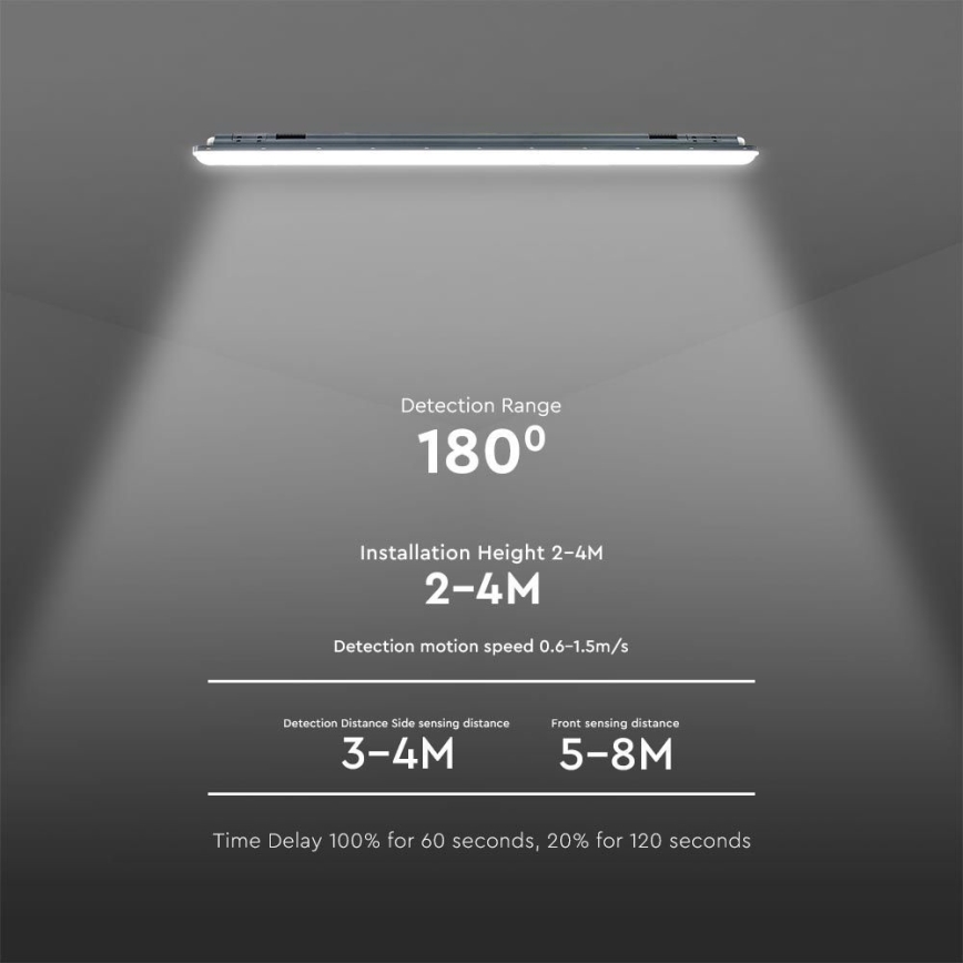 LED Tehničko fluorescentno svjetlo sa senzorom X-SERIES LED/36W/230V 6500K 120 cm IP65