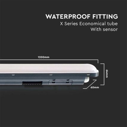 LED Tehničko fluorescentno svjetlo sa senzorom X-SERIES LED/36W/230V 6500K 120 cm IP65