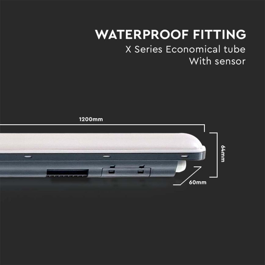 LED Tehničko fluorescentno svjetlo sa senzorom X-SERIES LED/36W/230V 6500K 120 cm IP65