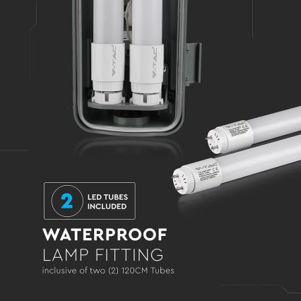LED tehničko fluorescentno svjetlo T8 2xG13/22W/230V IP65 4000K 156 cm