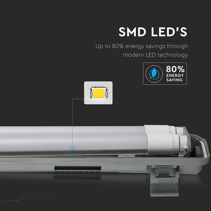 LED tehničko fluorescentno svjetlo T8 2xG13/22W/230V IP65 6400K 156 cm