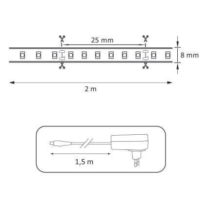 LED traka 2m LED/18W/12V IP65 4000K