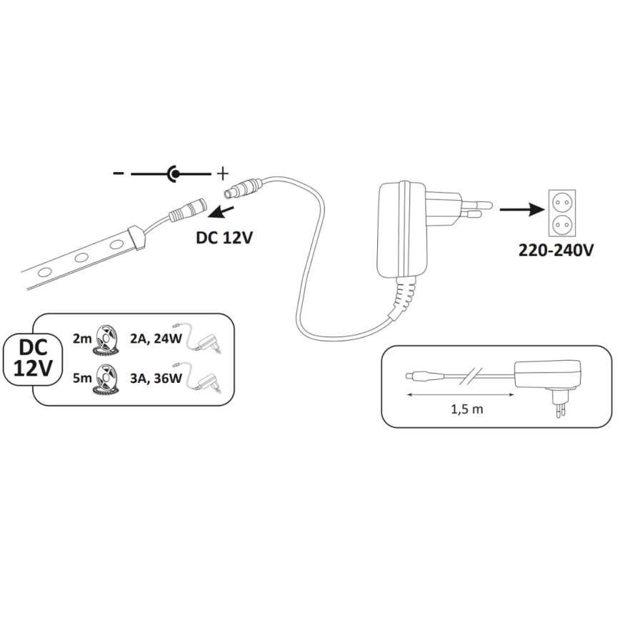 LED traka 2m LED/18W/12V IP65 4000K