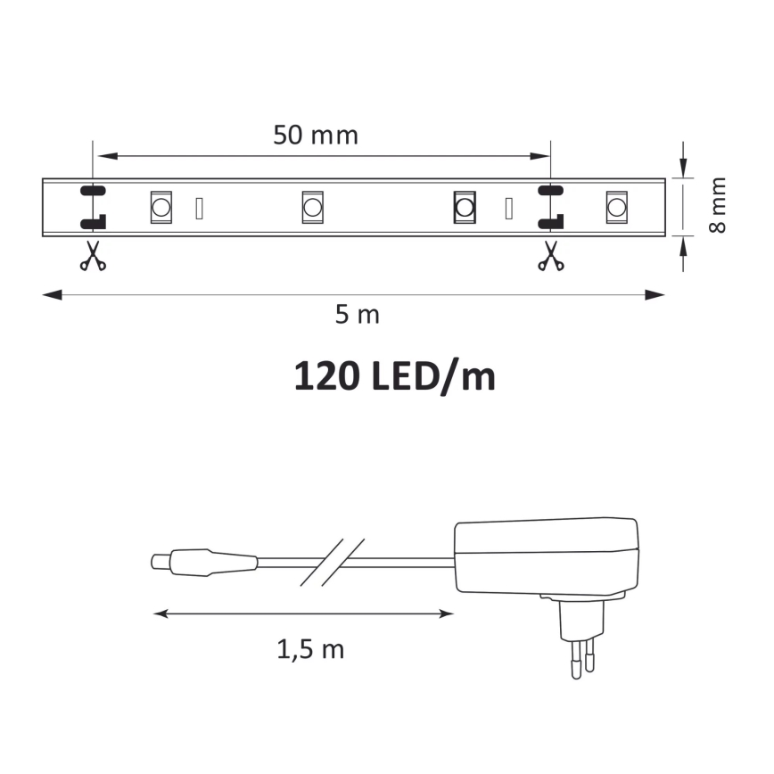 LED traka 5m LED/36W/12V 4000K