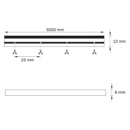 LED Traka NEON 5 m LED/27W/12V 4000K IP65