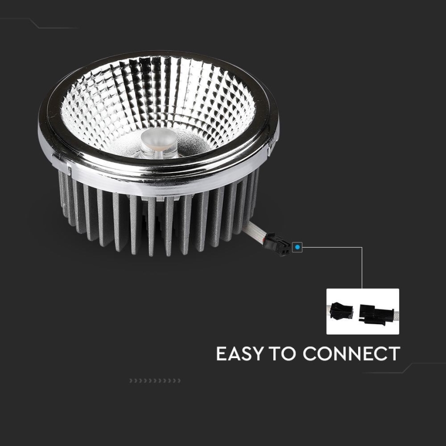 LED Ugradbena reflektorska svjetiljka LED/20W/230V 3000K 40°/20° pr. 11 cm sjajni krom