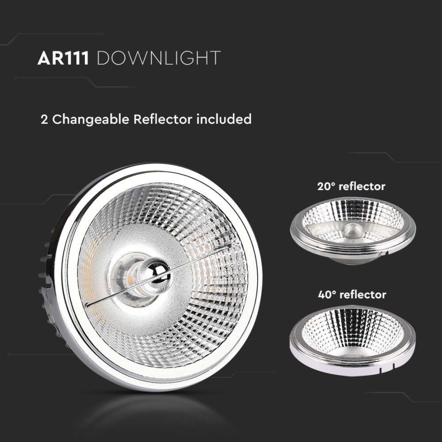 LED Ugradbena reflektorska svjetiljka LED/20W/230V 3000K 40°/20° pr. 11 cm sjajni krom
