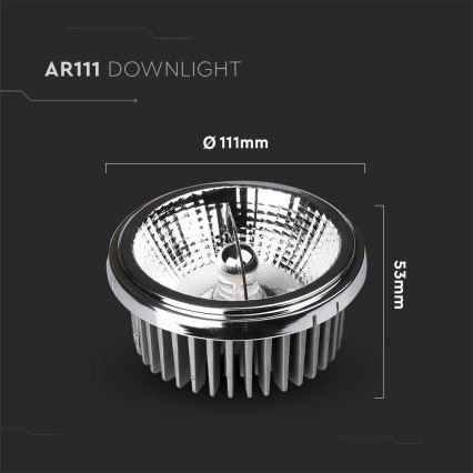 LED Ugradbena reflektorska svjetiljka LED/20W/230V 3000K 40°/20° pr. 11 cm sjajni krom