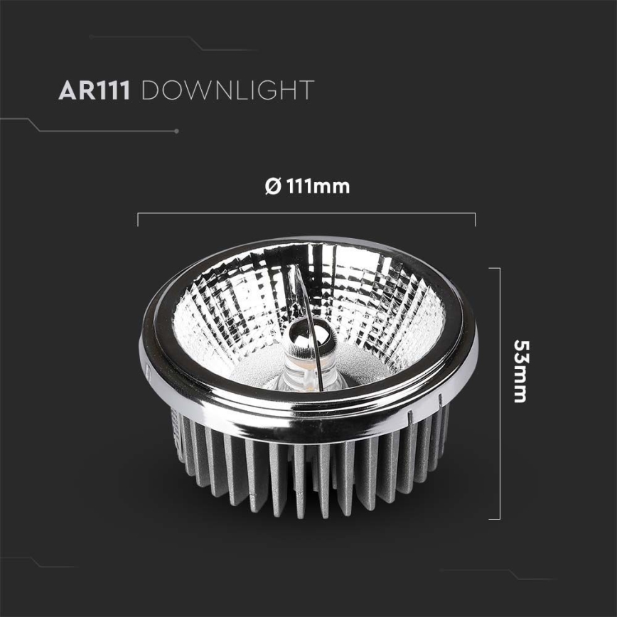 LED Ugradbena reflektorska svjetiljka LED/20W/230V 3000K 40°/20° pr. 11 cm sjajni krom