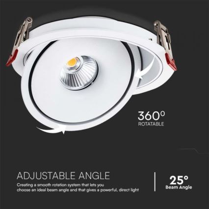 LED Ugradbena reflektorska svjetiljka LED/28W/230V 3000/4000/6400K pr. 20 cm bijela