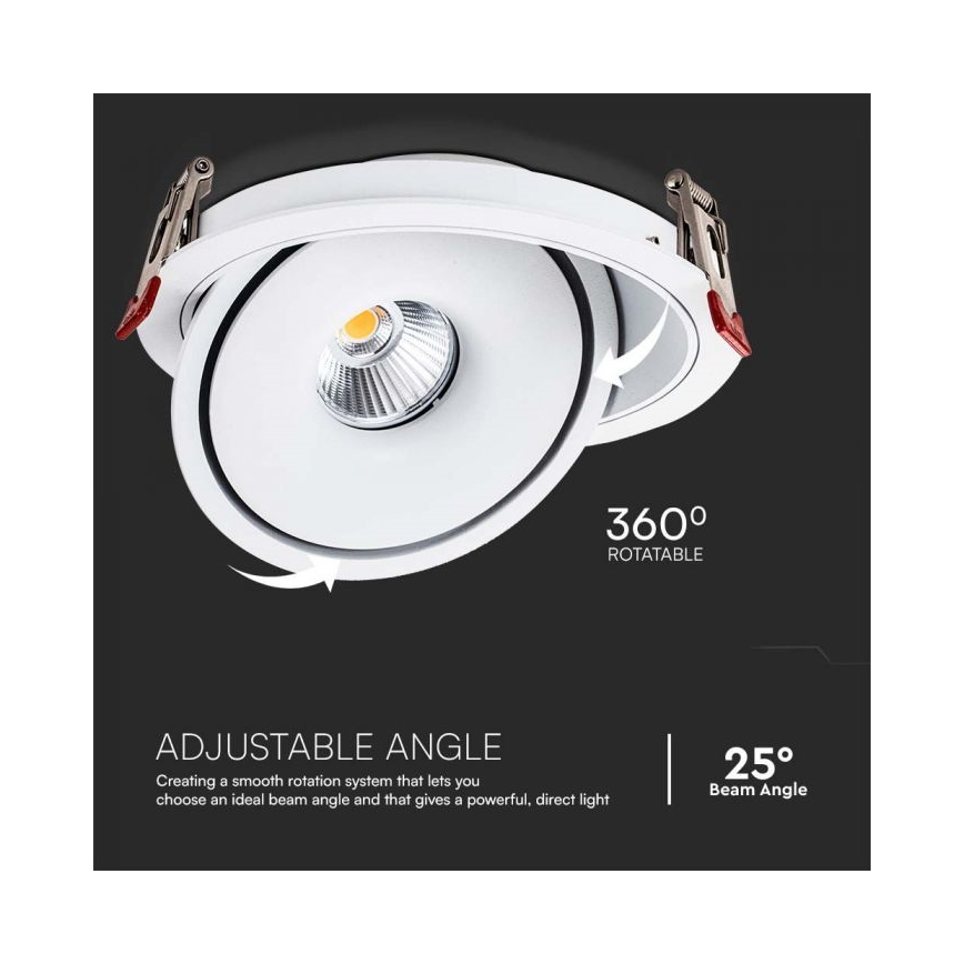 LED Ugradbena reflektorska svjetiljka LED/28W/230V 3000/4000/6400K pr. 20 cm bijela