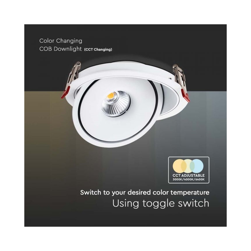 LED Ugradbena reflektorska svjetiljka LED/28W/230V 3000/4000/6400K pr. 20 cm bijela