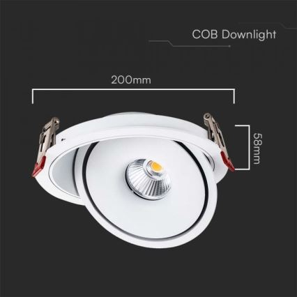 LED Ugradbena reflektorska svjetiljka LED/28W/230V 3000/4000/6400K pr. 20 cm bijela