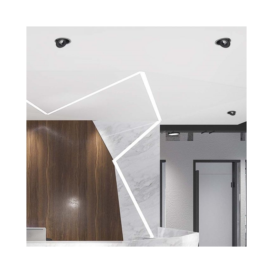 LED Ugradbena reflektorska svjetiljka LED/28W/230V 3000/4000/6400K pr. 20 cm crna