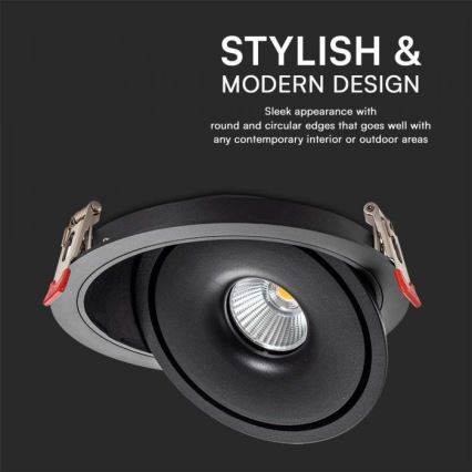 LED Ugradbena reflektorska svjetiljka LED/28W/230V 3000/4000/6400K pr. 20 cm crna