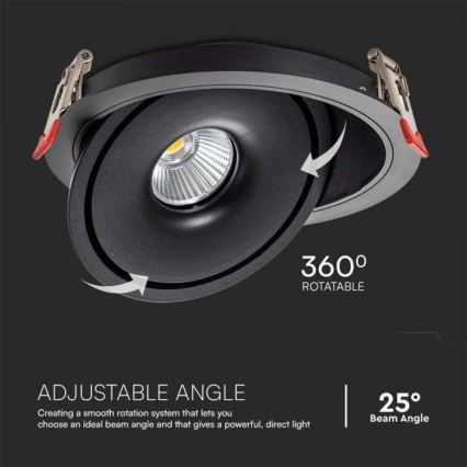 LED Ugradbena reflektorska svjetiljka LED/28W/230V 3000/4000/6400K pr. 20 cm crna