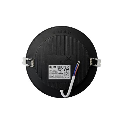 LED Ugradbena svjetiljka CIRCLE LED/12W/230V 4000K pr. 17 cm crna