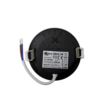 LED Ugradbena svjetiljka CIRCLE LED/3W/230V 4000K pr. 9 cm crna