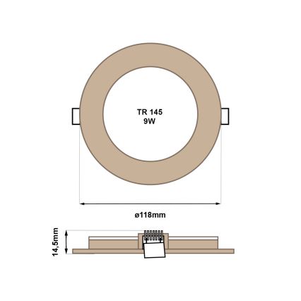 LED Ugradbena svjetiljka CIRCLE LED/6W/230V 4200K pr. 11,8 cm smeđa