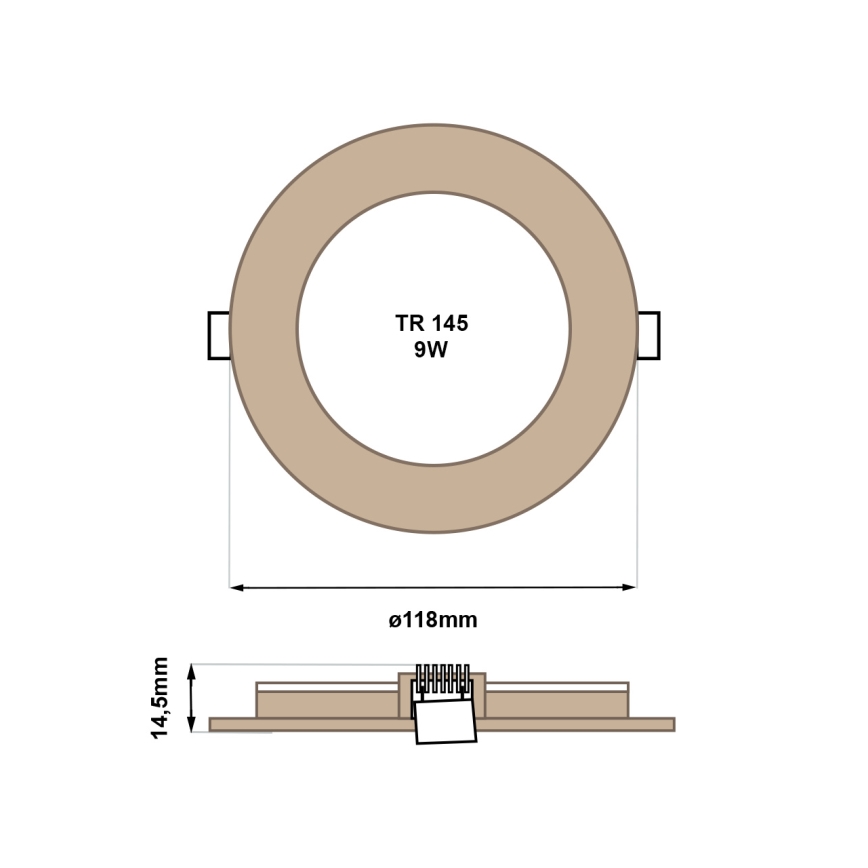 LED Ugradbena svjetiljka CIRCLE LED/6W/230V 4200K pr. 11,8 cm smeđa