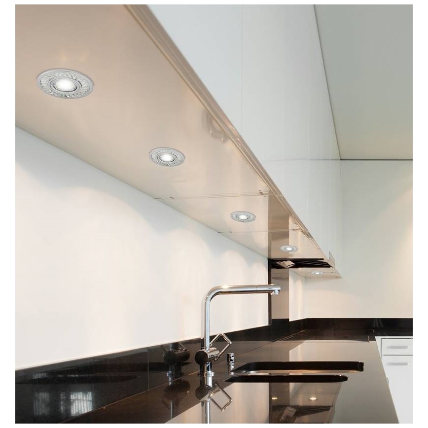 LED Ugradbena svjetiljka EYE 1xGU10/50W + LED/3W/230V
