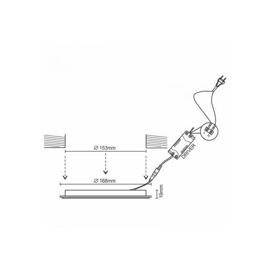 LED Ugradbena svjetiljka LED/12W/230V