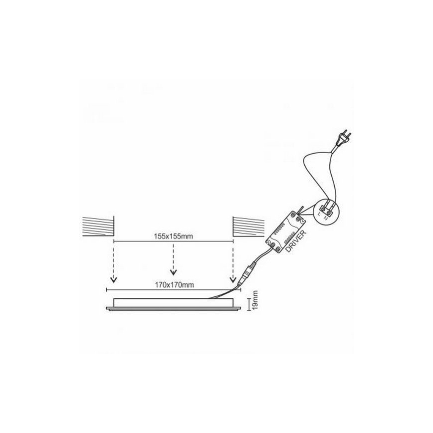 LED Ugradbena svjetiljka LED/12W/230V