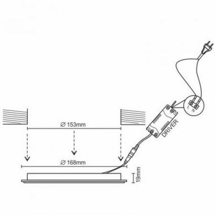 LED Ugradbena svjetiljka LED/12W/230V