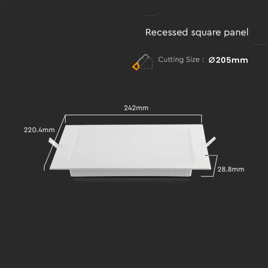 LED Ugradbena svjetiljka LED/18W/230V 22x22 cm 4000K bijela